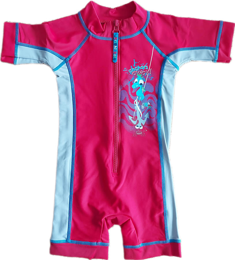 Bright Bots UV-Schutz Kurzarm-Anzug rot-grau