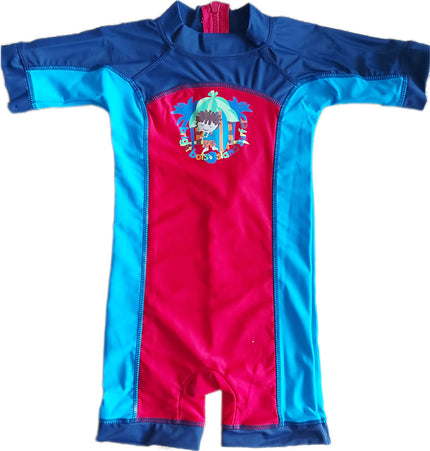 Bright Bots UV-Schutz Kurzarm-Anzug rot-blau