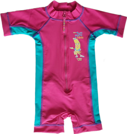 Bright Bots UV-Schutz Kurzarm-Anzug dunkelrosa