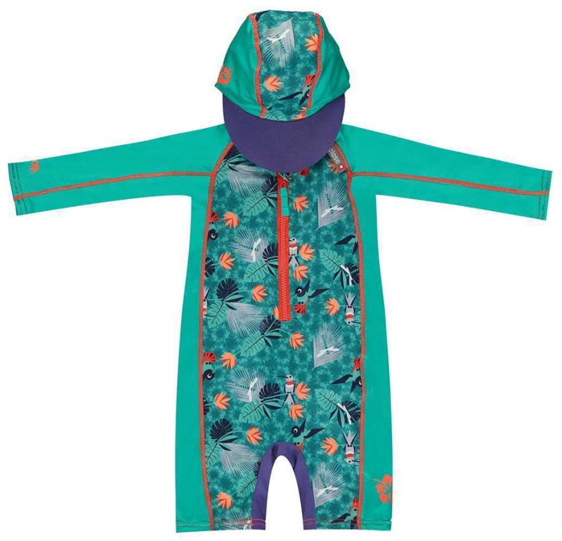 Close Pop-In UV-Schutzkleidung Beach AIO Schwimmanzug mit Sonnenhut Kolibri