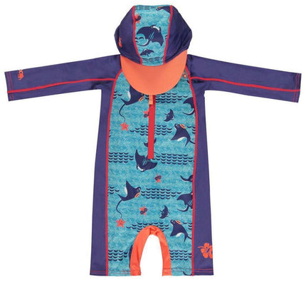 Close Pop-In UV-Schutzkleidung Beach AIO Schwimmanzug mit Sonnenhut Rochen