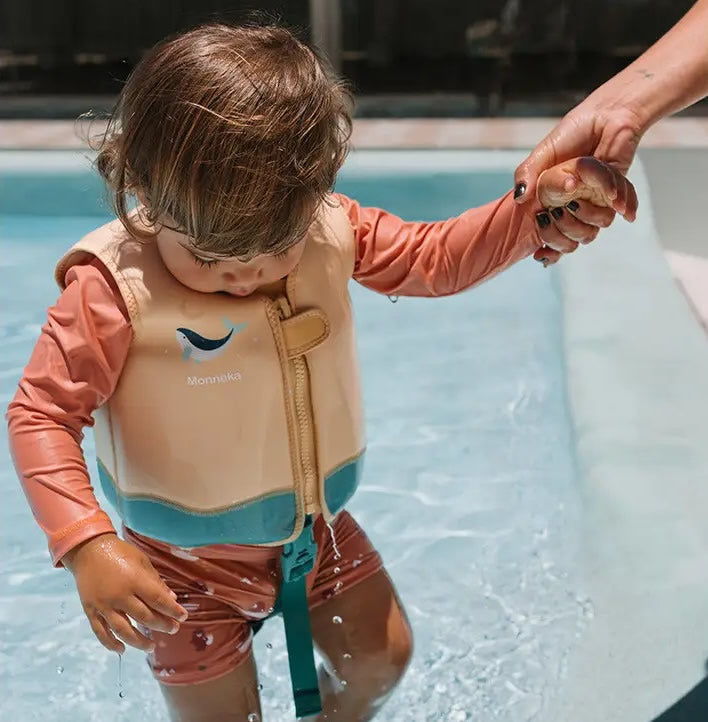 Monneka Kinder-Schwimmweste Whale türkis
