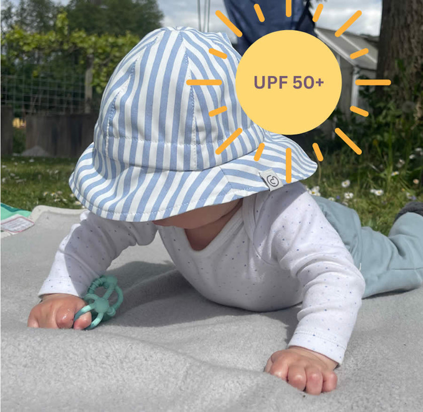 mamalila UV-Hut Sonnenschutz-Mütze Onesize blau gestreift