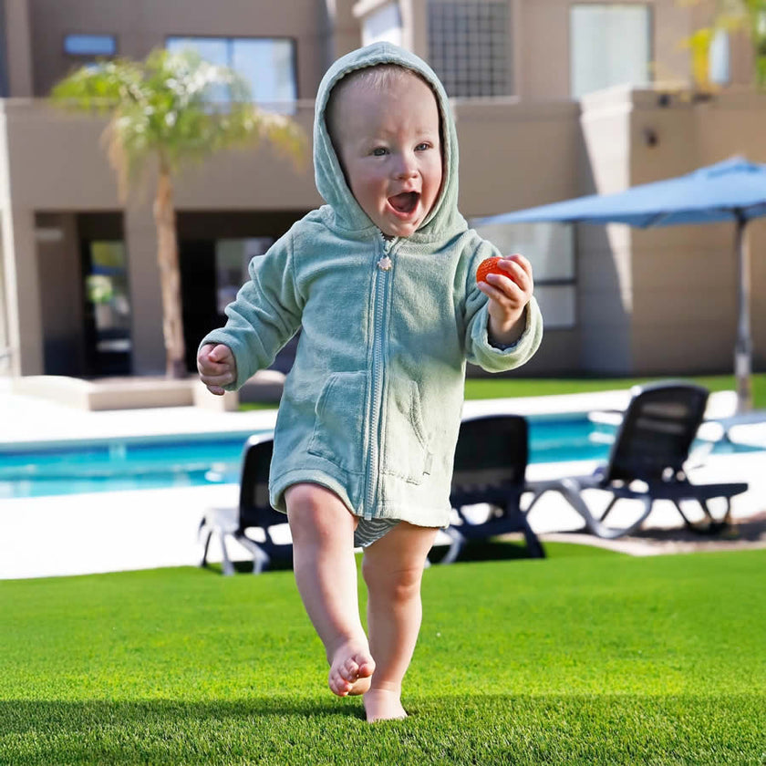 UV Skinz Baby Kapuzen-Poncho mit UV-Schutz Frosty Green