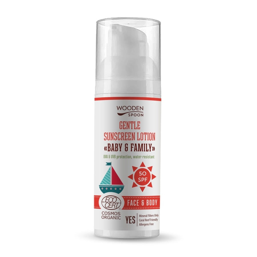 Wooden Spoon Sonnencreme Lotion Baby & Family LSF 50 Spender 50 ml