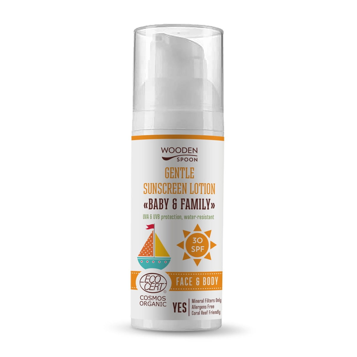 Wooden Spoon Sonnencreme Lotion Baby & Family LSF 30 Spender 50 ml