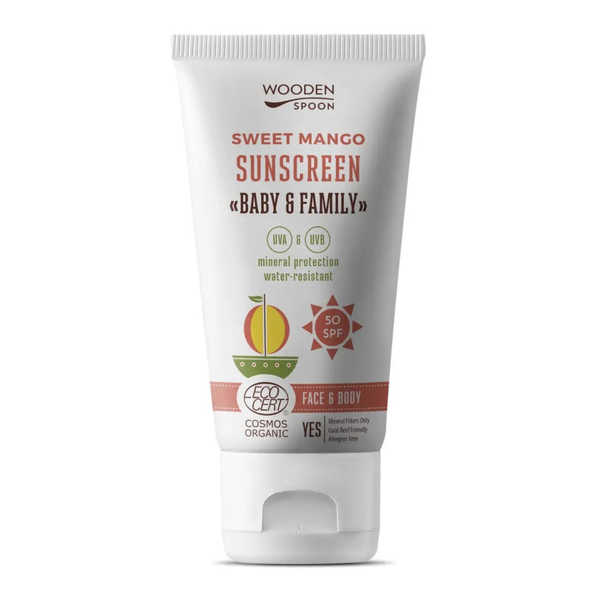 Wooden Spoon Sonnencreme Lotion Süße Mango LSF 50 Tube 150 ml